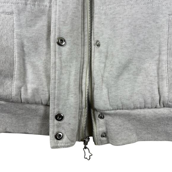 Vintage Y2K Fox Racing Sasquatch Hoodie L | Faux Fur Zip Up Jacket Heather Gray - Picture 10 of 16